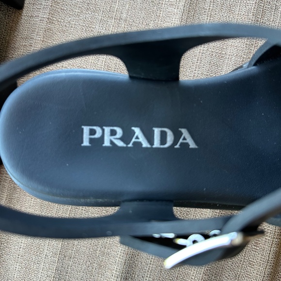 NWT PRADA BLACK MONOLITH SANDALS - Picture 4 of 6